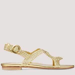 Stuart Weitzman // Teodora Gold Braided Sandals
